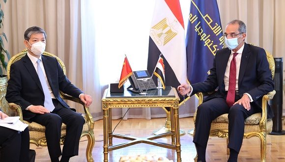 السفير الصيني يرحب بالتعاون القائم فى مجال الاتصالات وتكنولوجيا المعلومات مع مصر