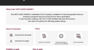 LG'S FIRST-EVER 'LIFE'S GOOD AWARD' TO UNCOVER NEW INNOVATIONS FOR A BETTER LIFE FOR ALL